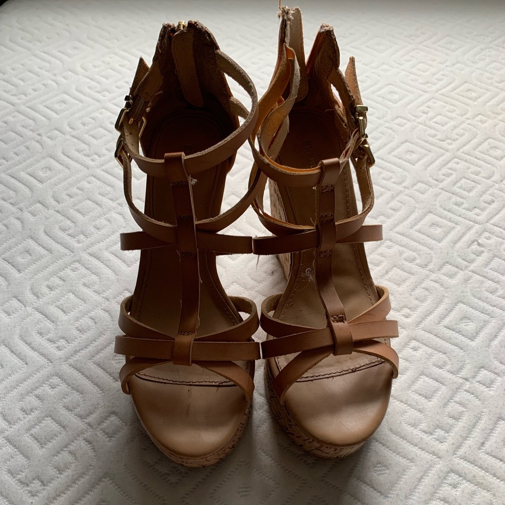 Express nude wedges